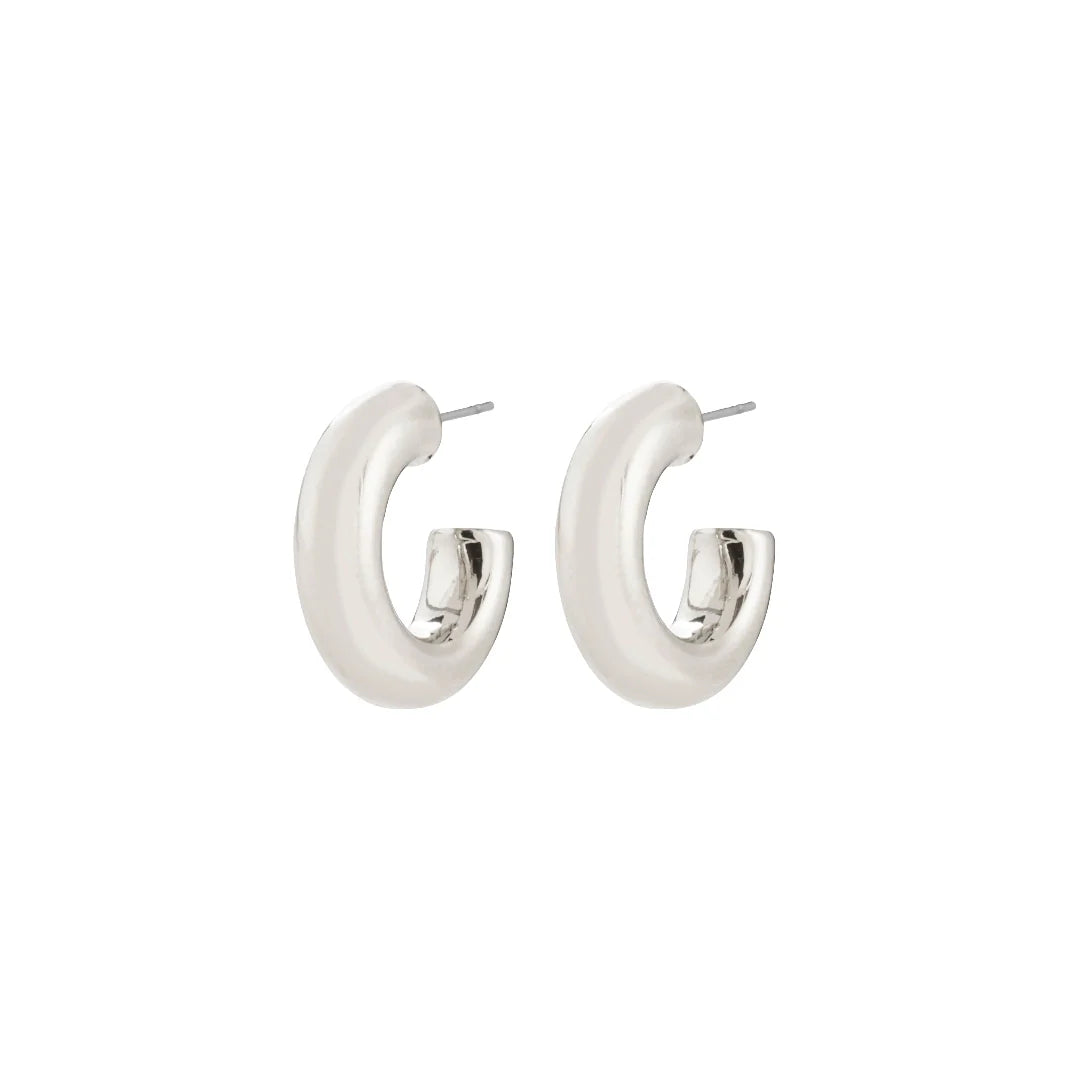 PHASE RECYCLED SMALL HOOPS 19MM "SILVER PLATED"
