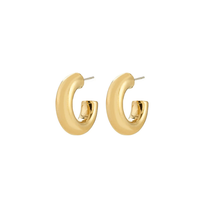 PHASE RECYCLED SMALL HOOPS 19MM  "GOLD-PLATED"