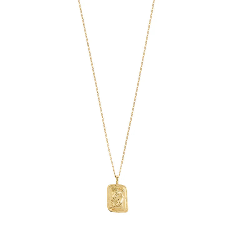 PISCES ZODIAC SIGN NECKLACE - SQUARE (GOLD-PLATED)