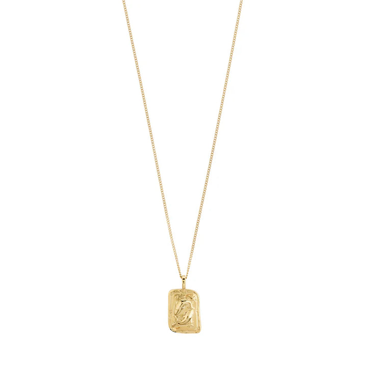 PISCES ZODIAC SIGN NECKLACE - SQUARE (GOLD-PLATED)