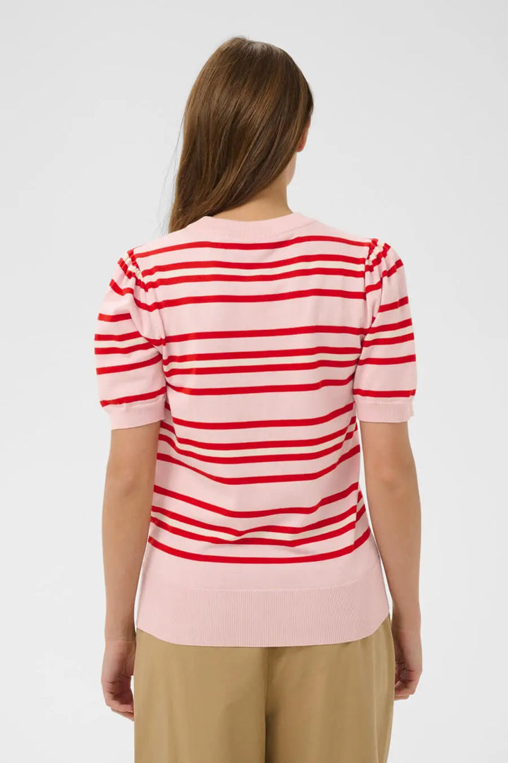 PILASZ SS PULLOVER "CHALK PINK RED MULTI STRIPE"