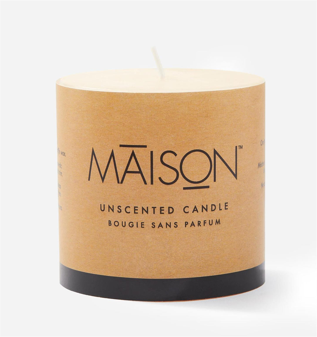 UNSCENTED RUSTIC PILLAR CANDLE 3X3&