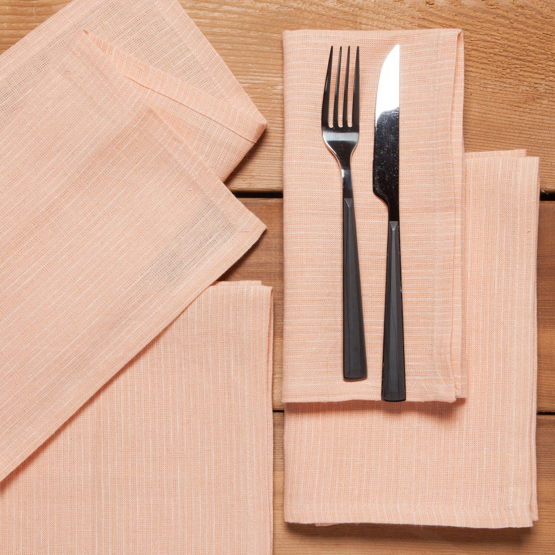 NECTAR PINSTRIPE LINEN NAPKINS - SET OF 4