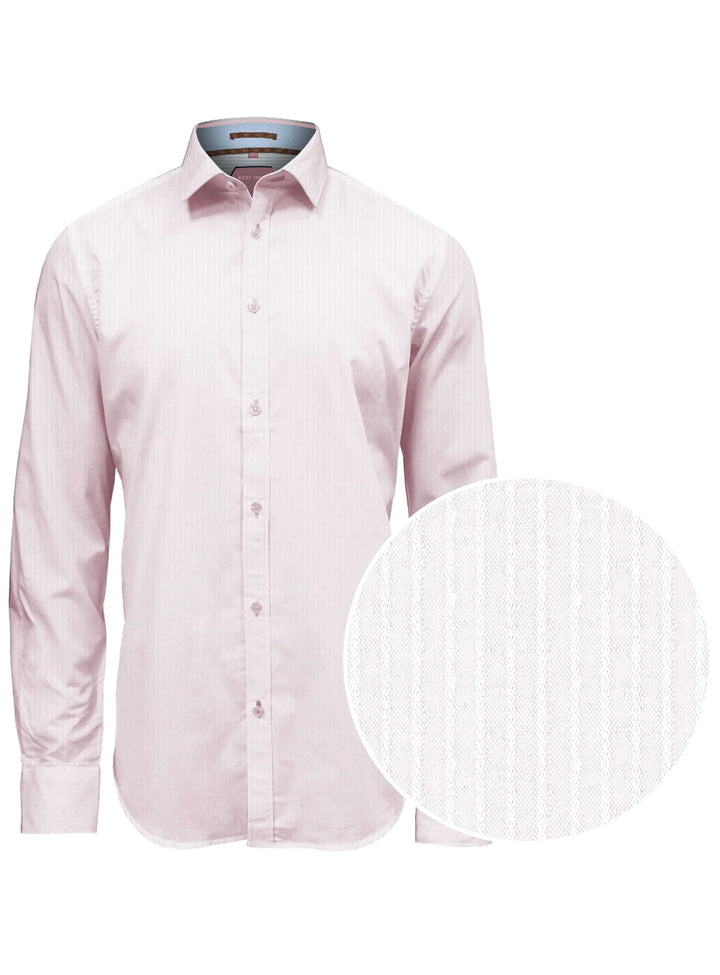 LONZO - LUXURY TONE ON TONE DOBBY TEXTURE SHIRT "PINK"