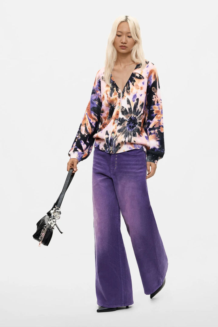 FLORAL PRINT CARDIGAN "BOTANIC PINK"