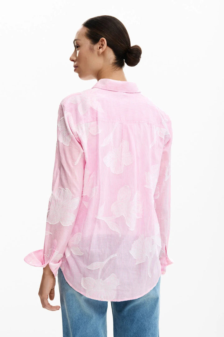 STRIPED POSTCARD SHIRT "PINK"