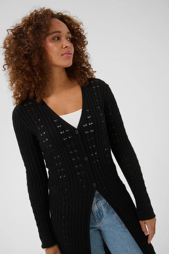 KAPINIA KNIT CARDIGAN "BLACK DEEP"