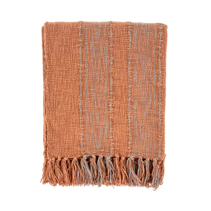 PIPER COTTON THROW "TERRACOTTA"