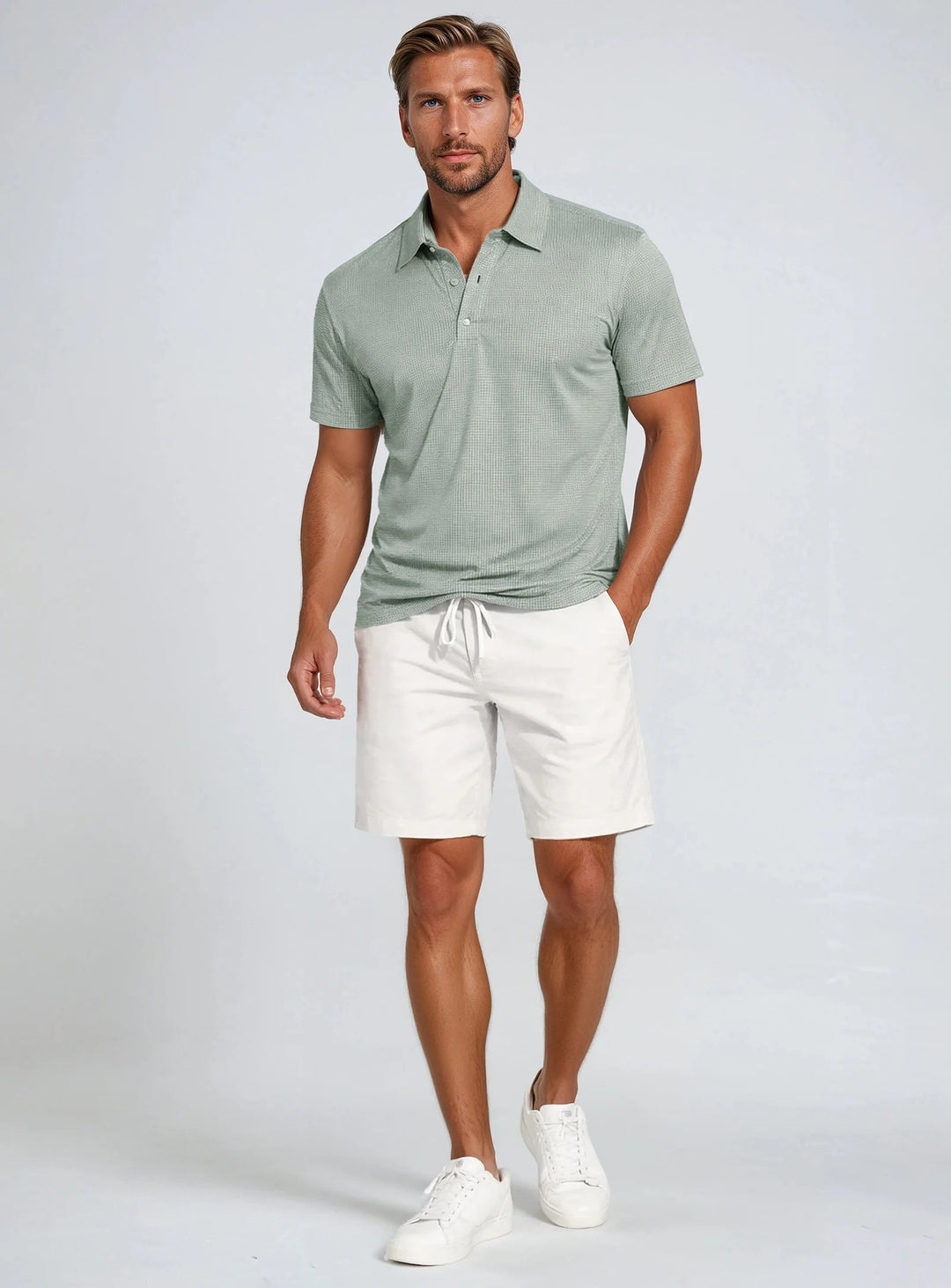 GARD - TECHNOLOGY DRY-X WAFFLE POLO "PISTACHIO"