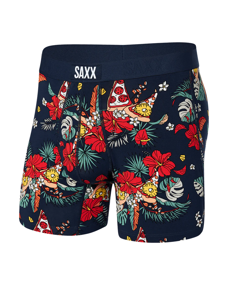 ULTRA SUPER SOFT COMFORT BLEND BOXER BRIEF 5" "HAWAIIAN PIZZA-NAVY"