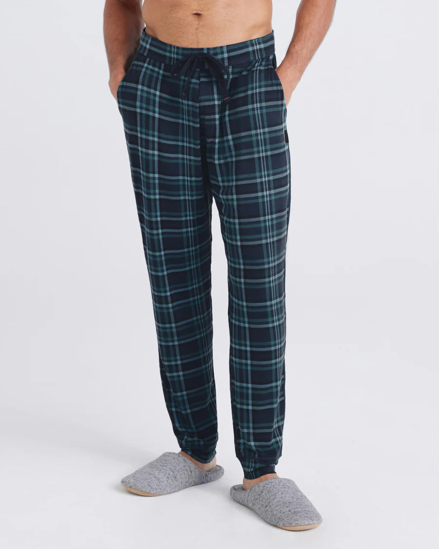 SNOOZE PANTS "FLANEL PLAID - DARK DENIM"