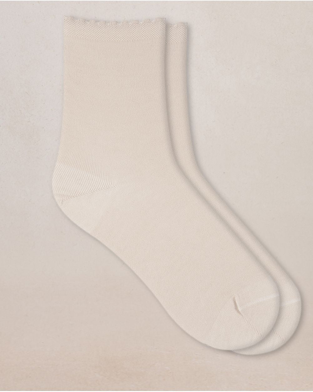 PLAIN SCOTTISH YARN ANKLE SOCKS "CREAM"