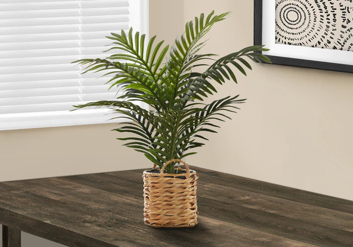 TALL ARTIFICIAL POTTED PALM "GREEN/NATURAL" 24"