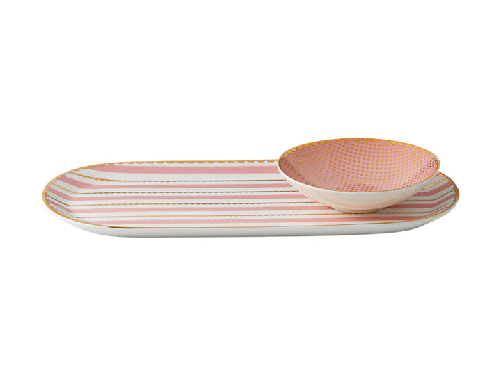 REGENCY PLATTER & DISH SET - PINK