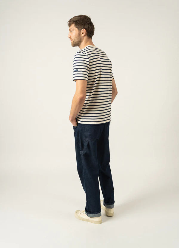 PLOUIDER STRIPED T-SHIRT "ECRU/MARINE"