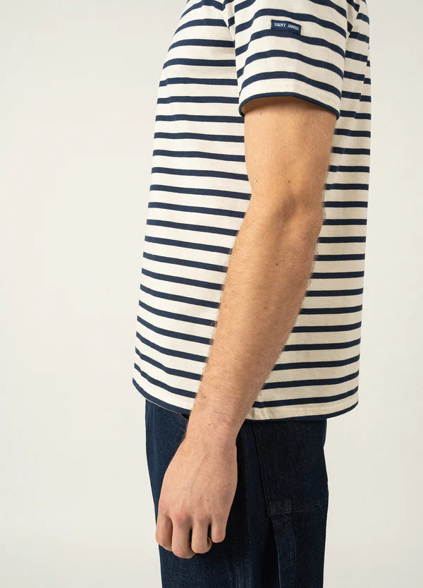 PLOUIDER STRIPED T-SHIRT "ECRU/MARINE"