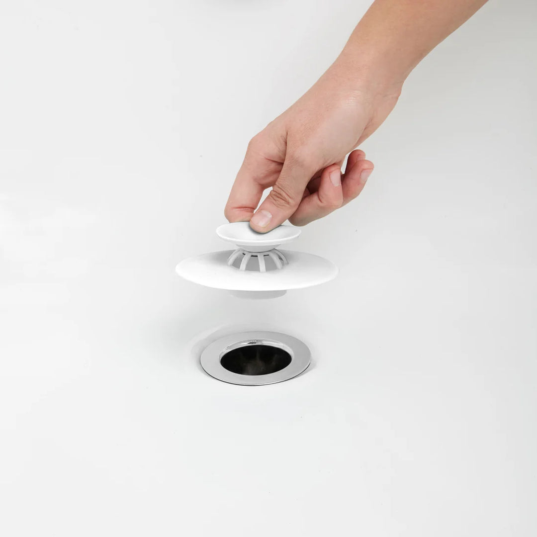 FLEX DRAIN PLUG &amp; HAIR CATCHER - WHITE