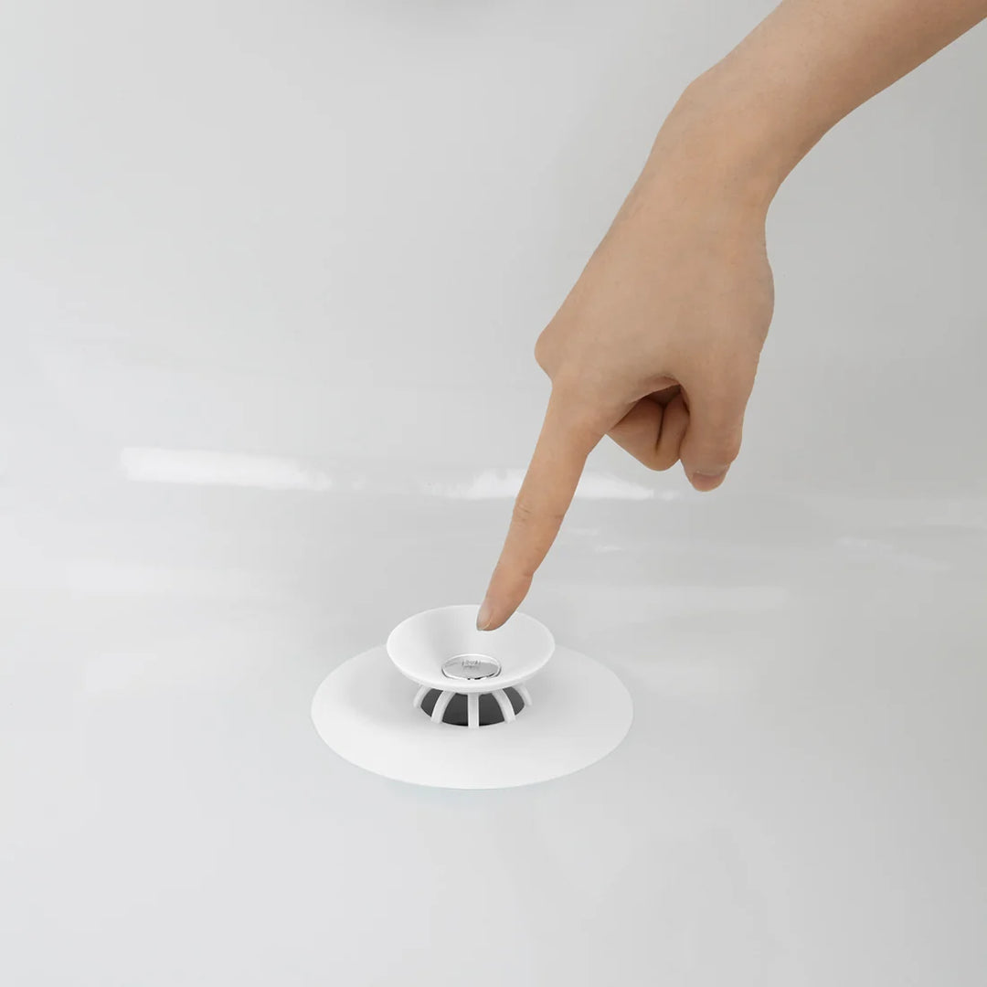 FLEX DRAIN PLUG &amp; HAIR CATCHER - WHITE