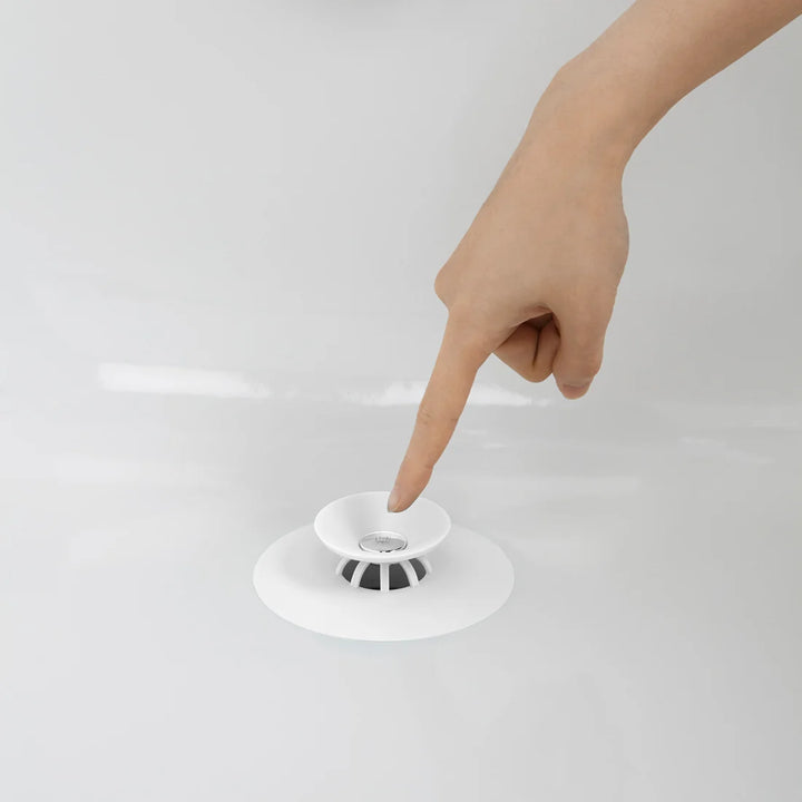 FLEX DRAIN PLUG &amp; HAIR CATCHER - WHITE