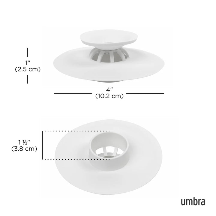 FLEX DRAIN PLUG &amp; HAIR CATCHER - WHITE