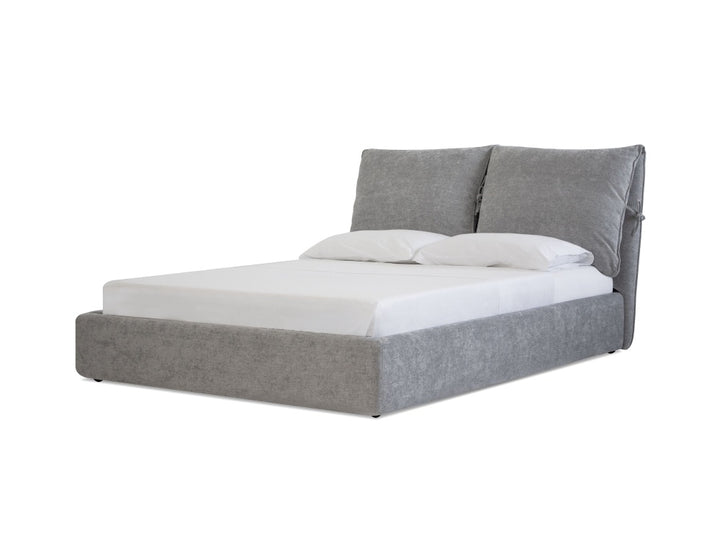 PLUME UPHOLSTERED BED "HEATHER GREY CHENILLE"