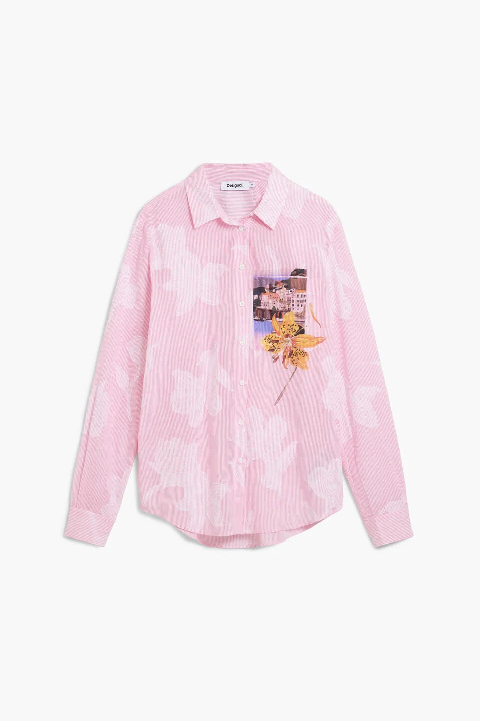 STRIPED POSTCARD SHIRT "PINK"