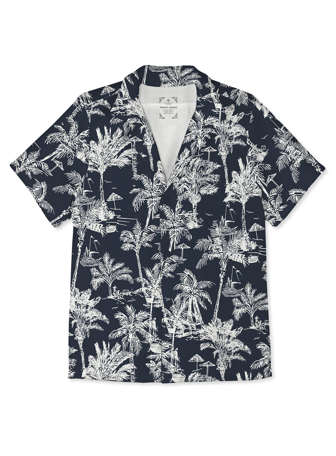 OSCAR - PALM PRINT CABANA SHIRT "NAVY"