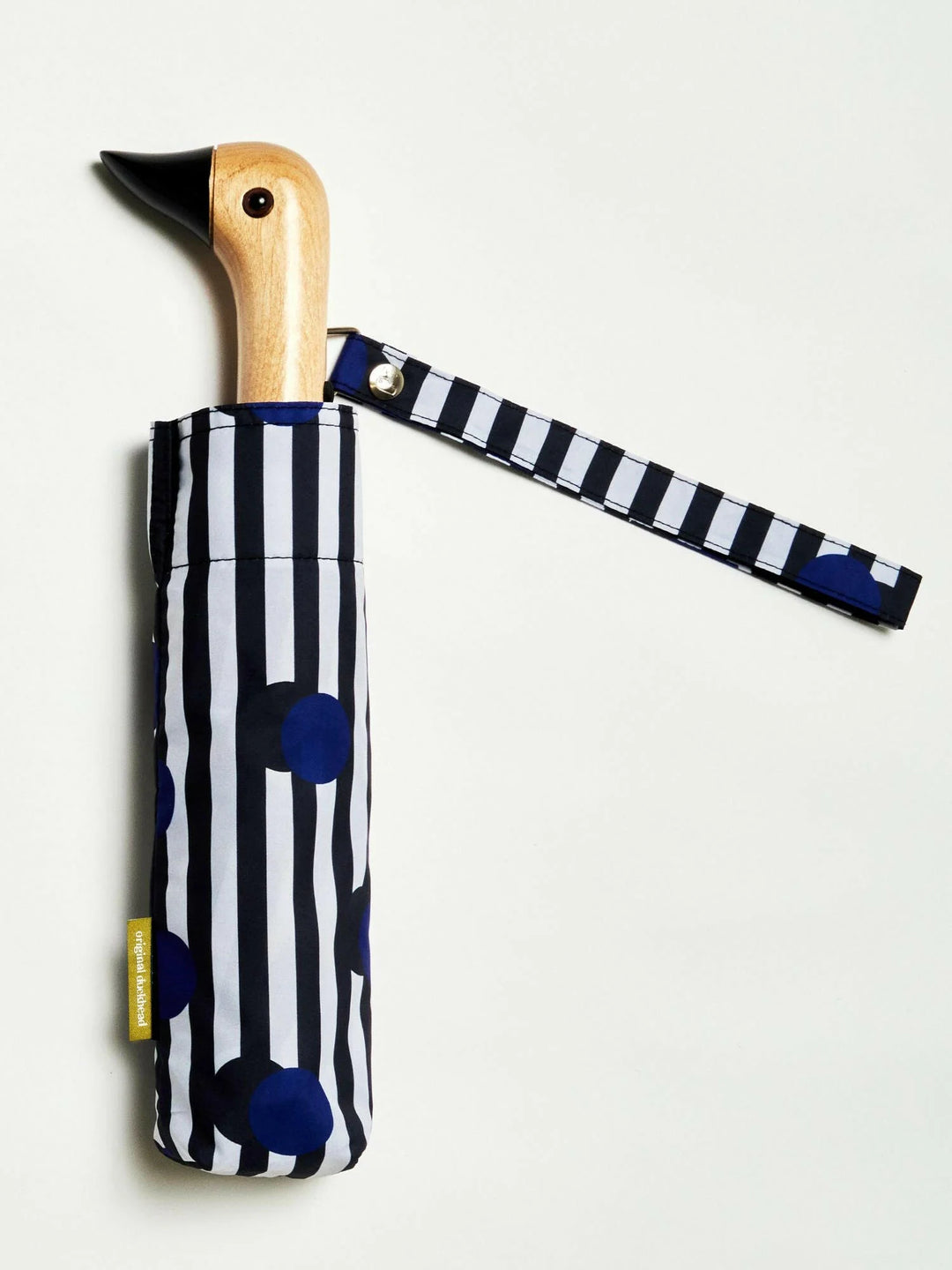 DUCKHEAD POLKASTRIPE ECO-FRIENDLY COMPACT UMBRELLA