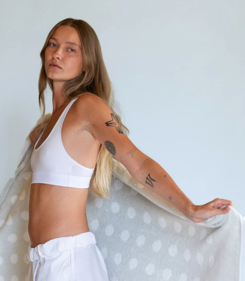 CLASSIC STRETCH TOWEL "POLKA DOT" - CERAMIC CLAY/WORKSHOP WHITE