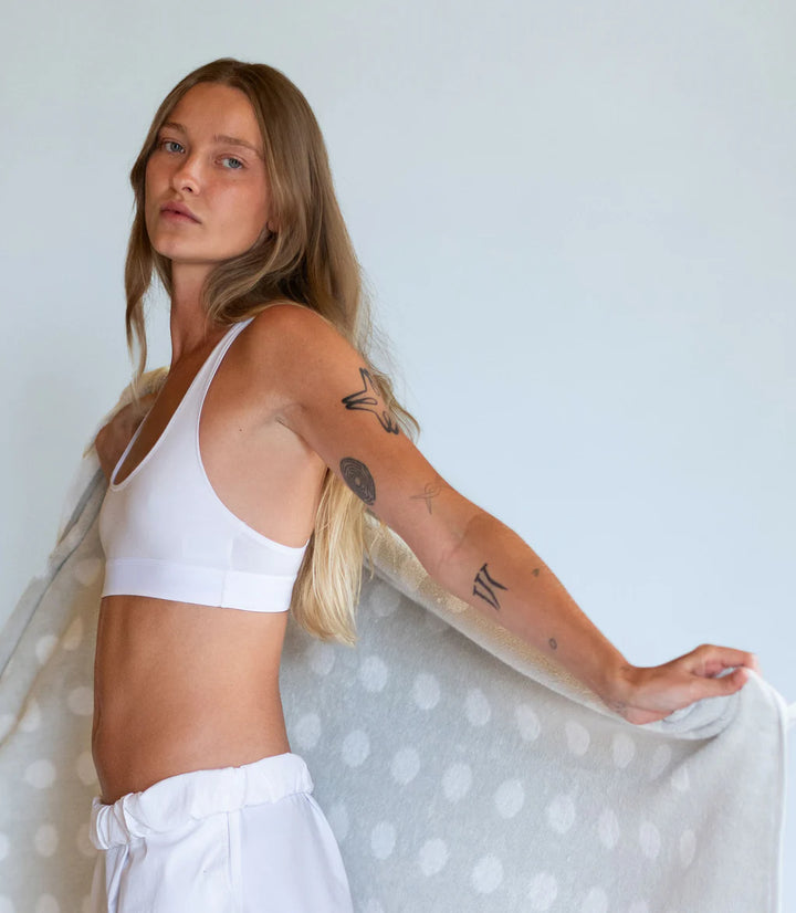 CLASSIC STRETCH TOWEL "POLKA DOT" - CERAMIC CLAY/WORKSHOP WHITE