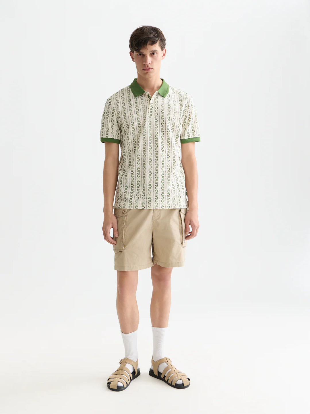 PRINTED POLO "HORSESHOE STRIPE EGGNOG"