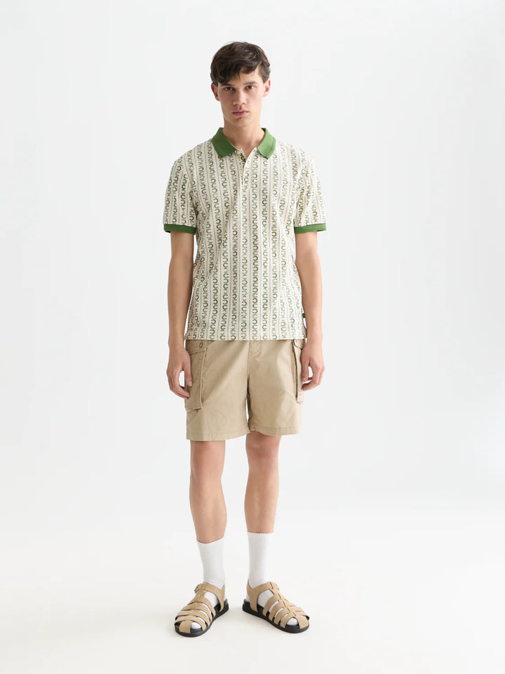 PRINTED POLO "HORSESHOE STRIPE EGGNOG"
