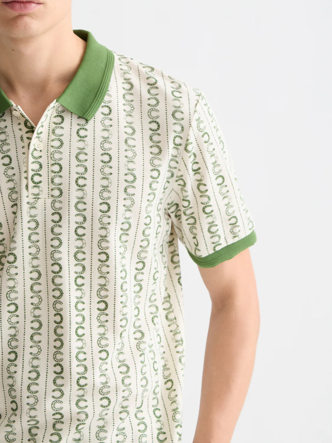 PRINTED POLO "HORSESHOE STRIPE EGGNOG"