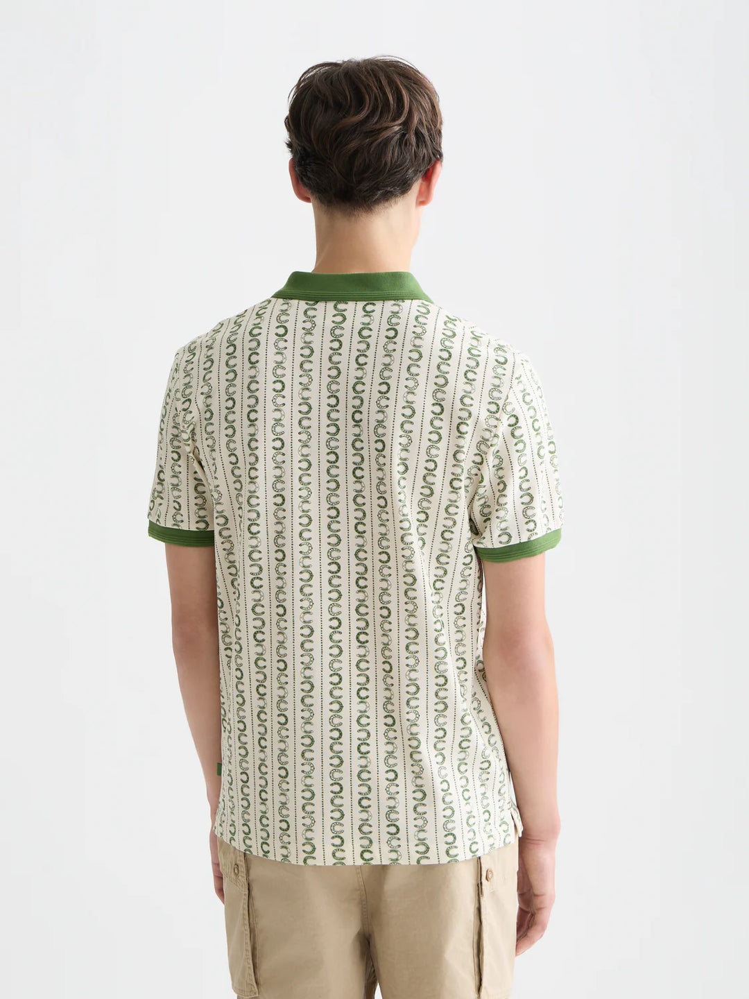 PRINTED POLO "HORSESHOE STRIPE EGGNOG"