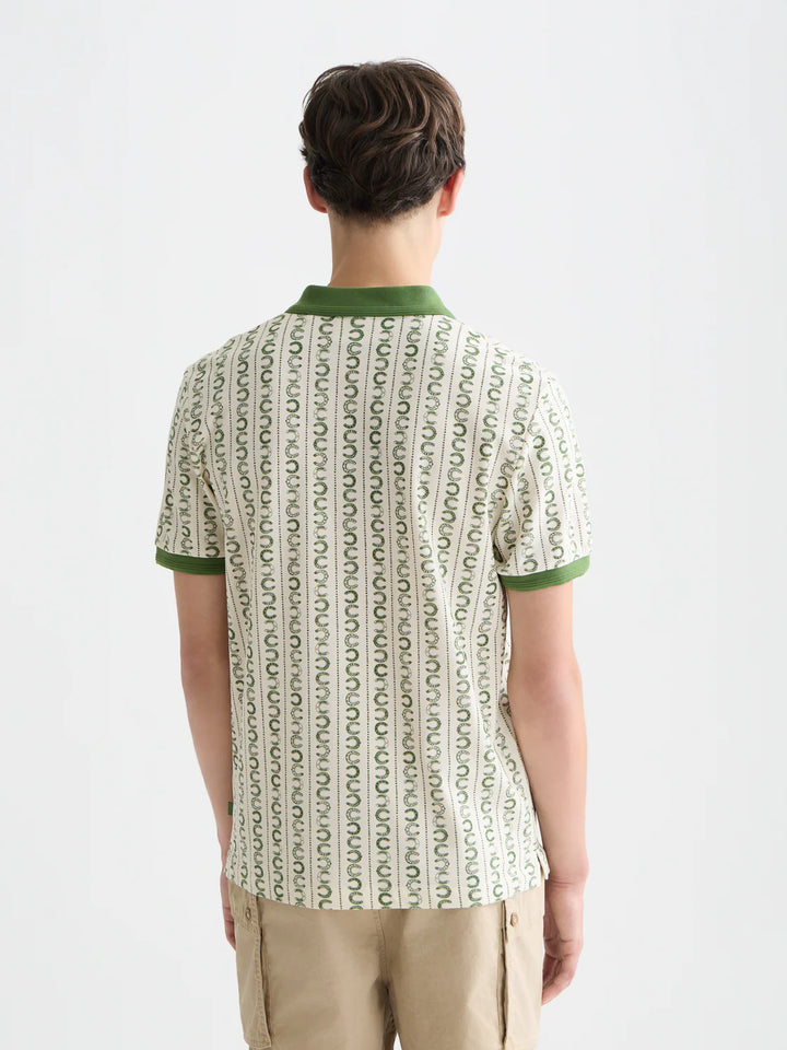 PRINTED POLO "HORSESHOE STRIPE EGGNOG"