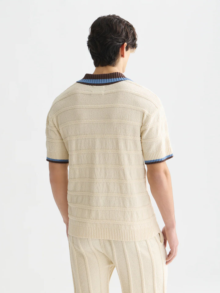 STRUCTURED KNITTED LOOSE POLO "EGGNOG"