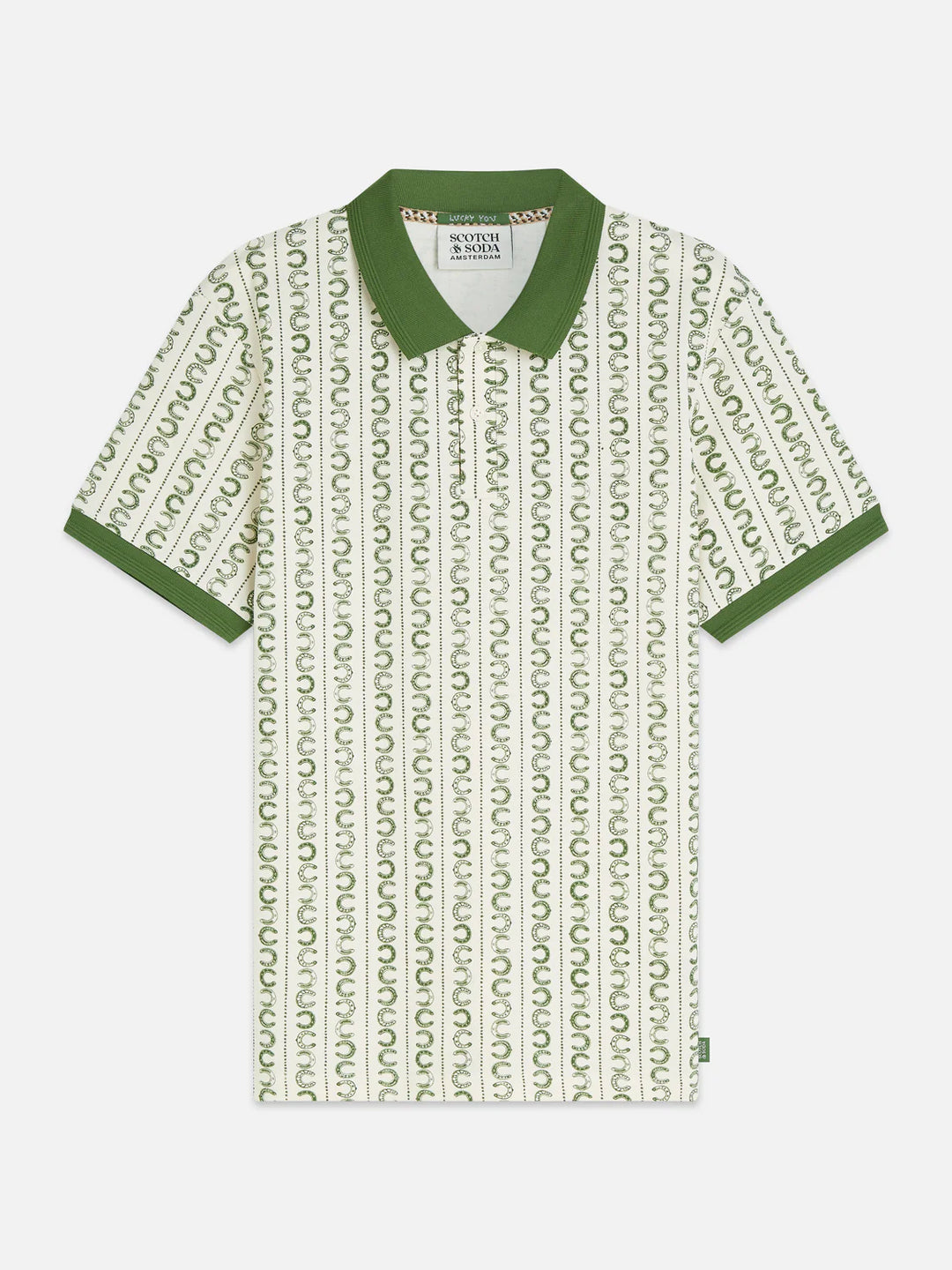 PRINTED POLO "HORSESHOE STRIPE EGGNOG"