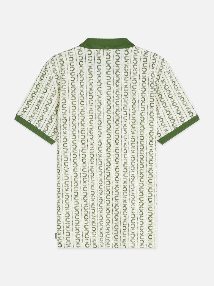 PRINTED POLO "HORSESHOE STRIPE EGGNOG"