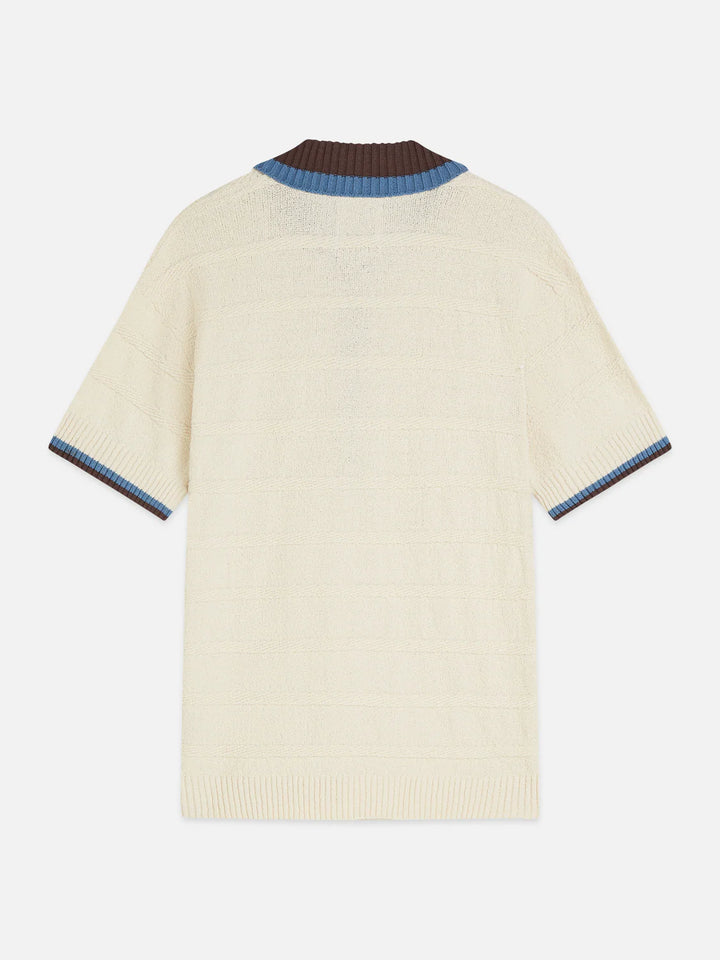 STRUCTURED KNITTED LOOSE POLO "EGGNOG"