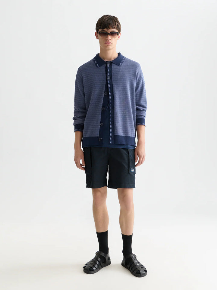 POLO DROPPED SHOULDER CARDIGAN "PAGEANT BLUE"