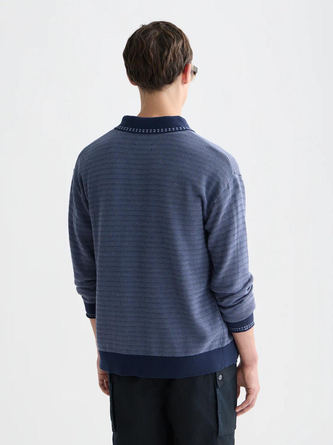 POLO DROPPED SHOULDER CARDIGAN "PAGEANT BLUE"