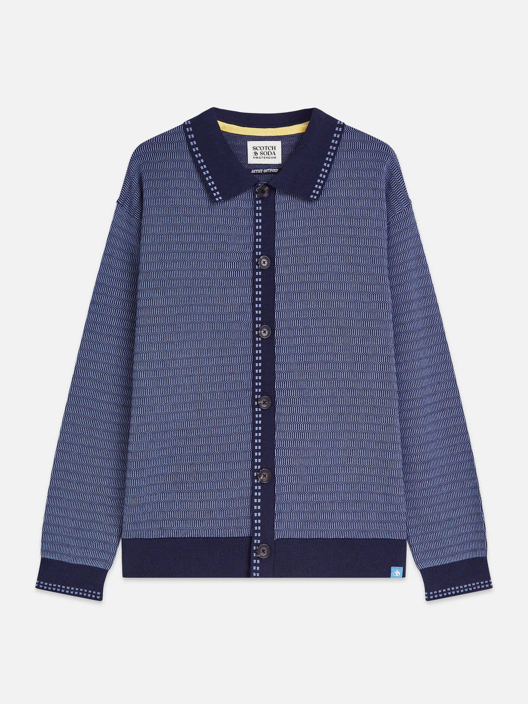 POLO DROPPED SHOULDER CARDIGAN "PAGEANT BLUE"
