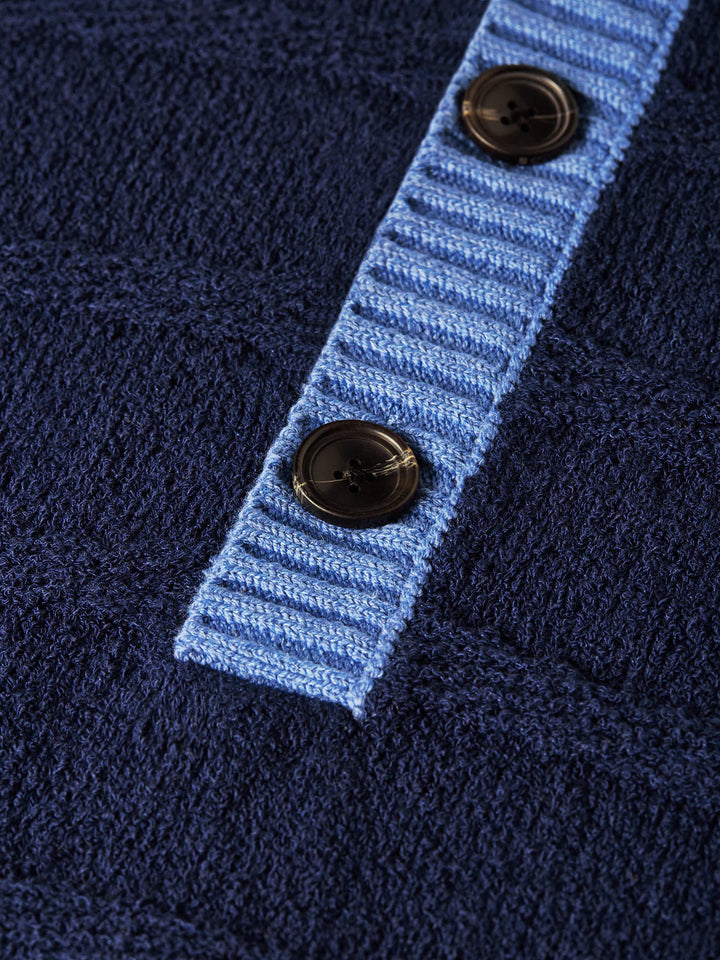 STRUCTURED KNITTED LOOSE POLO "PAGEANT BLUE"
