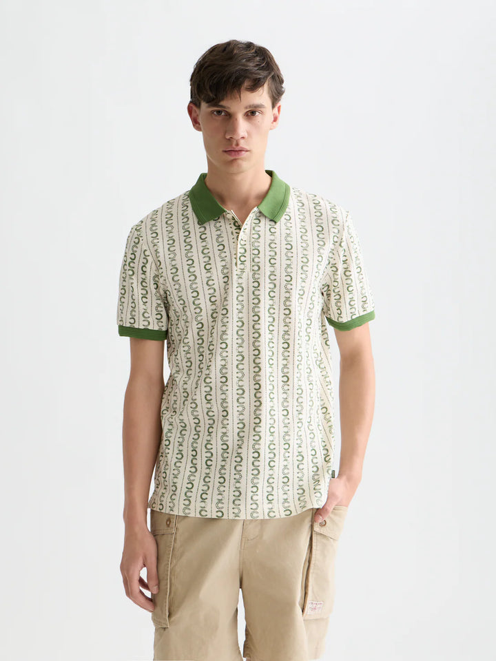 PRINTED POLO "HORSESHOE STRIPE EGGNOG"