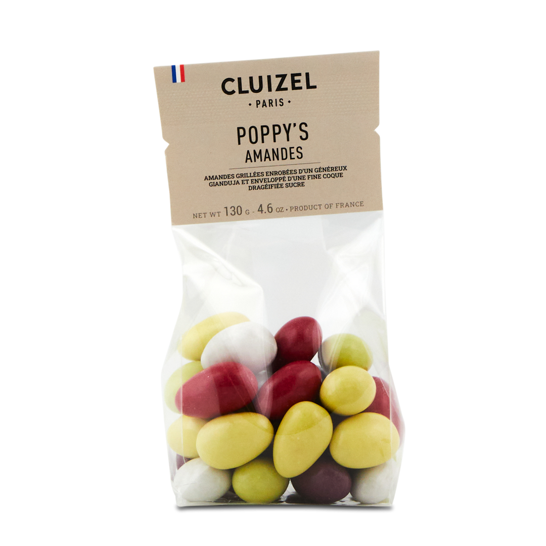 POPPY'S CHOCOLATE COVERED CARAMELIZED ALMONDS 130G