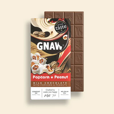 POPCORN & PEANUT MILK CHOCOLATE BAR 80G