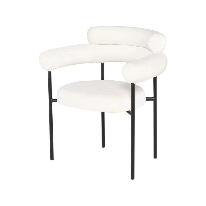 PORTIA DINING CHAIR "OYSTER VELOUR"