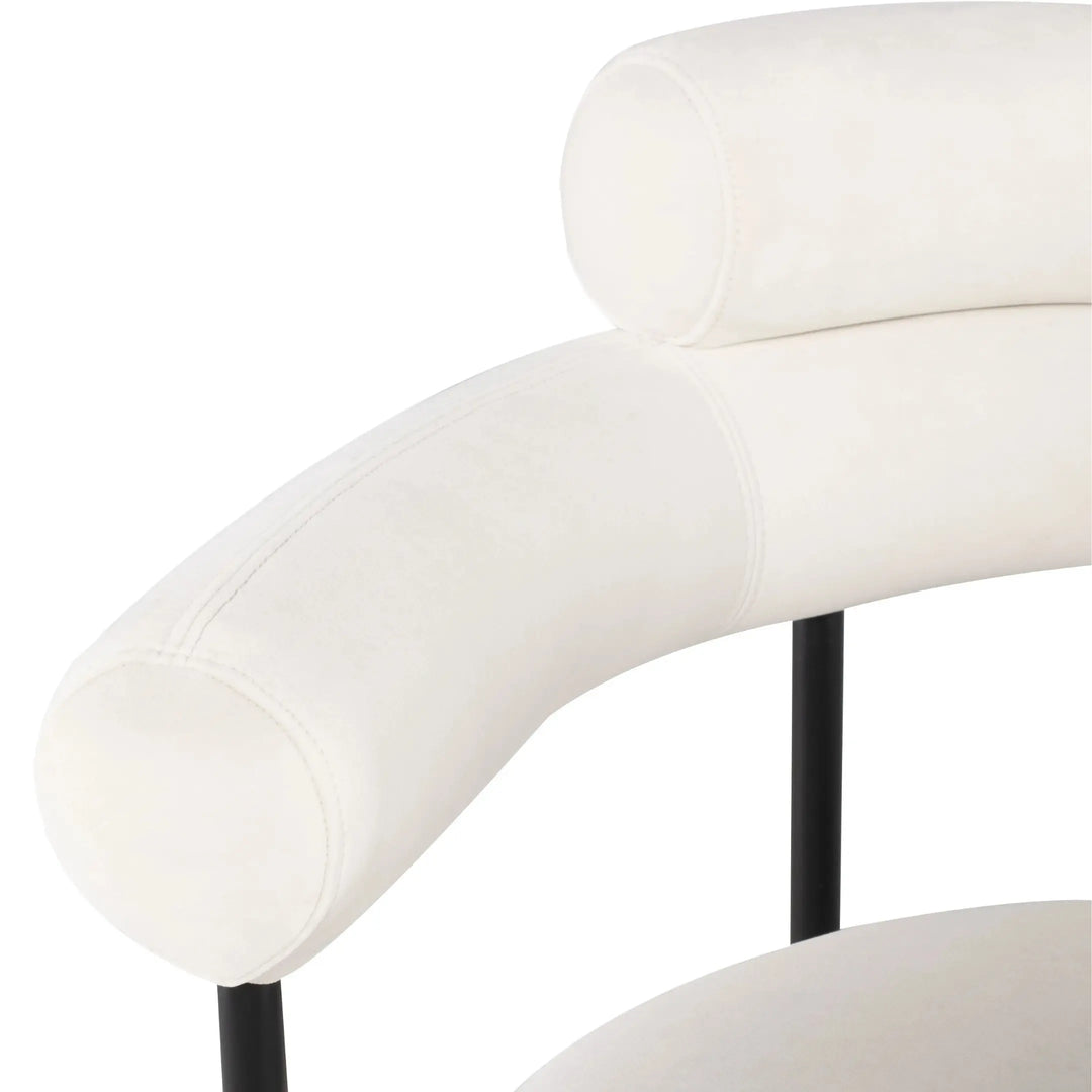 PORTIA DINING CHAIR "OYSTER VELOUR"