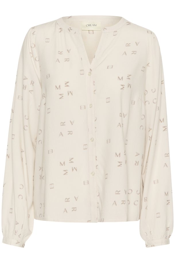 CRIJIA SHIRT - CREAM PRINT ANCIENT SCROLL