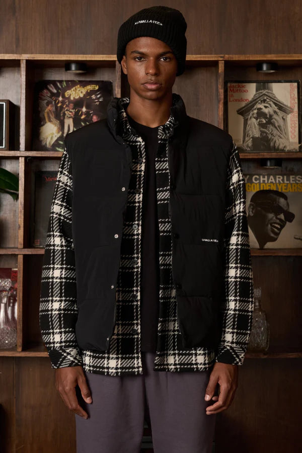 FW25 NYLON PUFFER VEST "BLACK"